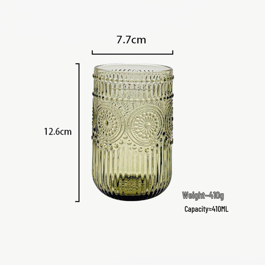 Retro skleněný pohár v lehkém luxusním stylu: Univerzální pro vodu, ústní vodu, džus, mléko, pivo a whisky - Zesílený design