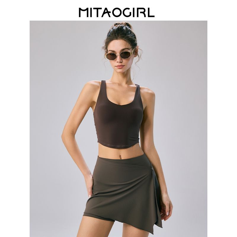 Mitaogirl Kendall Wind Sports Intimates Female Backless Bra Bubble Wrap Yoga Clothing Top Running Workout Vest