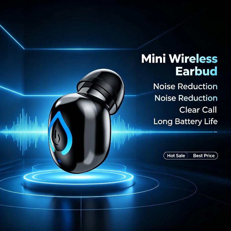 V08 Bluetooth 6.1 Earbuds Wireless Earphones In-Ear Single Earbuds Stereo Music Sports Headset With Microphone Invisible Earbuds