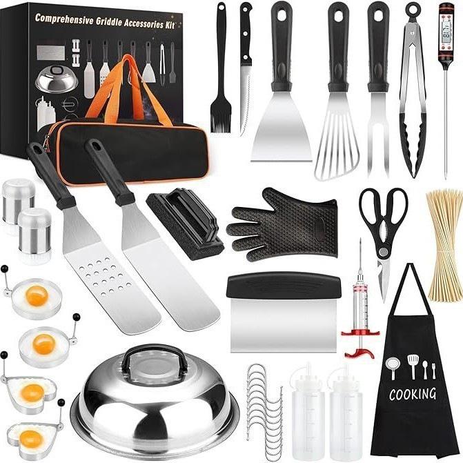 35-Piece Stainless Steel BBQ Tool Set - Outdoor Grill Spatula & Cooking Tools