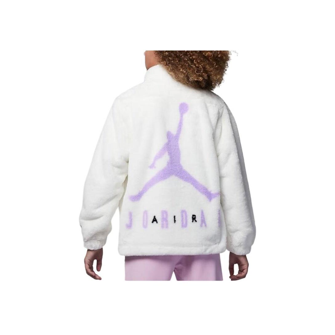 

Куртка Jordan Back Logo Letter Print Stand Wool Jacket Детские куртки Белые FD4988-133 L