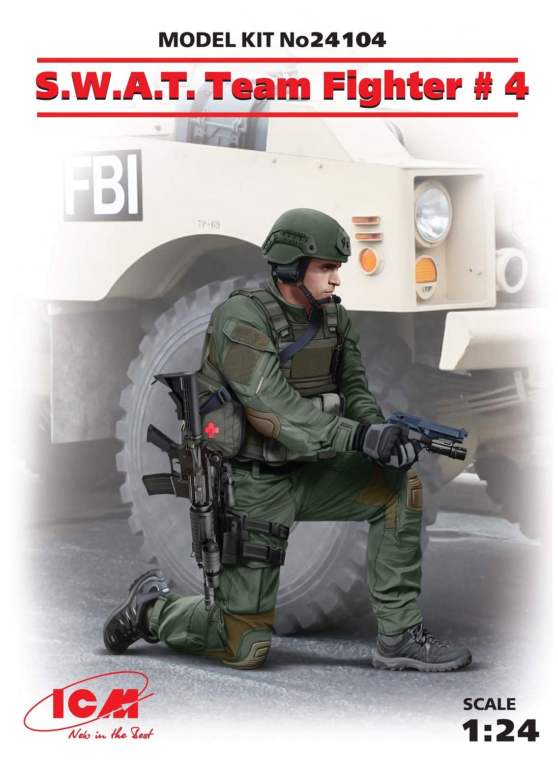 

ICM Масштаб 1/24 Американский S.W.A.T. Номер члена команды. 4 Пластиковый набор 24104