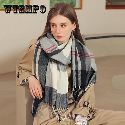 Nouveau Écharpe à carreaux européenne et américaine femmes cachemire automne et hiver écharpe châle mode épaissi chaud cou