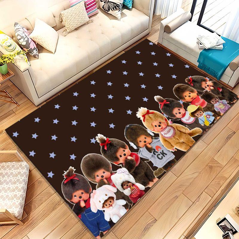 Cute M-Monchhichi Monky Cartoon Soft Non-Slip Large Area Rug for Living Room,Bedroom Playroom Carpet Mat for Sofa,Home Decor