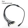 70cm 1 To 5 Way Splitter Cable 5.5*2.1mm Female To Male Main Cable 18awg Branch Cable 22awg 12V DC Power Supply Adapter