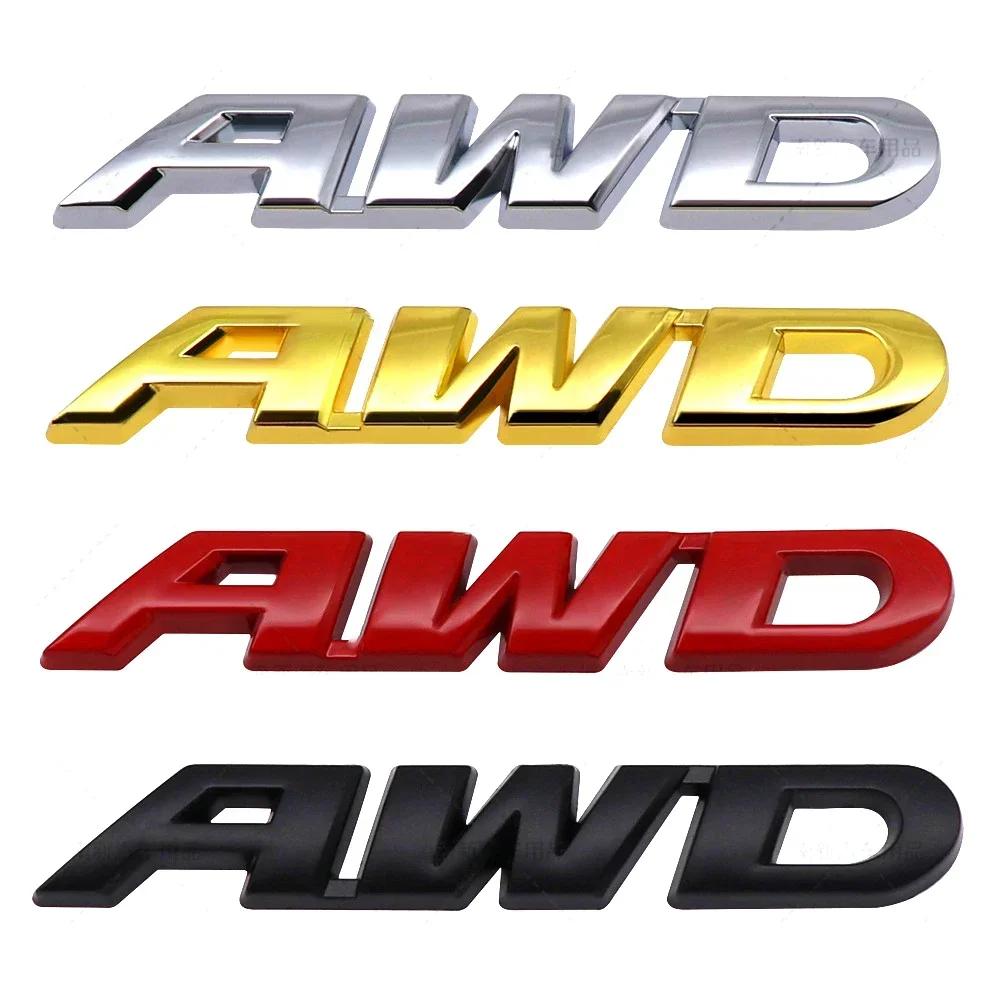 Metal AWD Logo Car Rear Trunk Emblem Sticker for Honda Civic Odyssey Vezel Accord Body Badge Decal Exterior Accessories