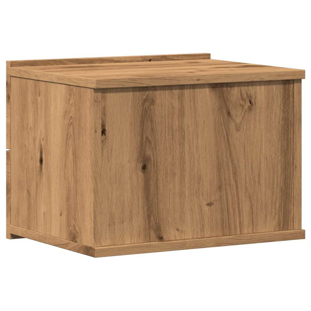 Wandmontierter Nachttisch, Aufbewahrungsschrank mit 2 Schubladen, hängender Seitenschrank, 40x32x30 cm