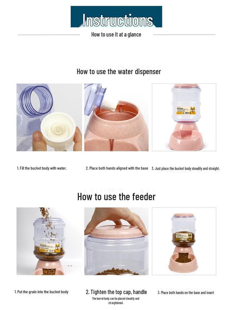 3.8L Automatic Pet Water Dispenser and Feeder for Cats and Dogs