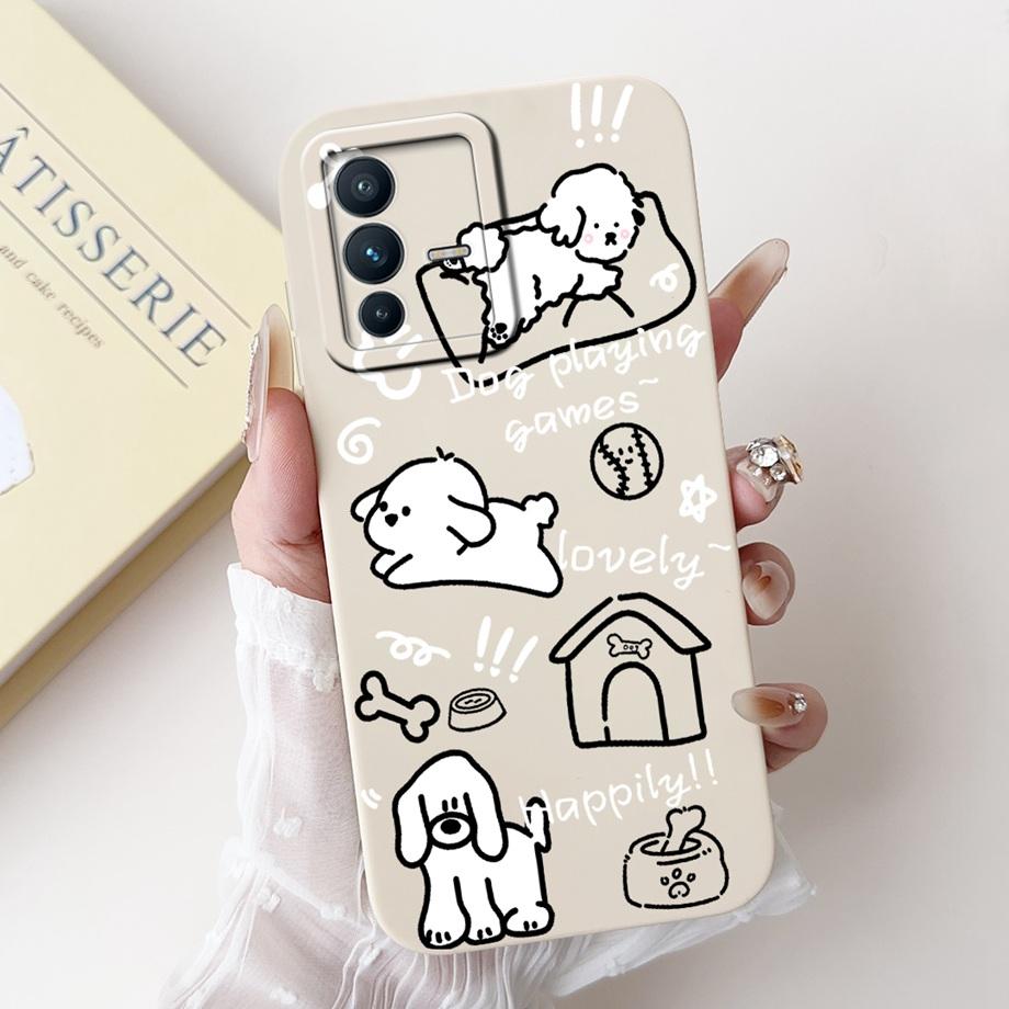 Lovely Painted Phone Case For Vivo V23 5G V23e V23 Pro Silicone Anti-knock Soft Cover Funda Vivo V2130 V2132 Panda Cat Animals