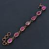 Ruby Handmade Gemstone Bracelet, Copper Electroformed Bracelet Antique Jewelry, For Engagement Gift