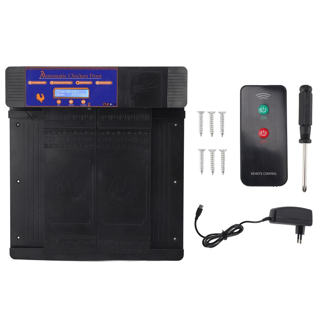 Automatický otvírač dvířek kurníku Chytré duální otevírání Dálkové ovládání Elektrická dvířka pro kuřata 100?240V