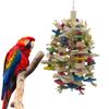 Bite Resistant Parrot Wooden Knots Chewing Toys Colorful Bird Hanging Bite Wooden Blocks  Climbing