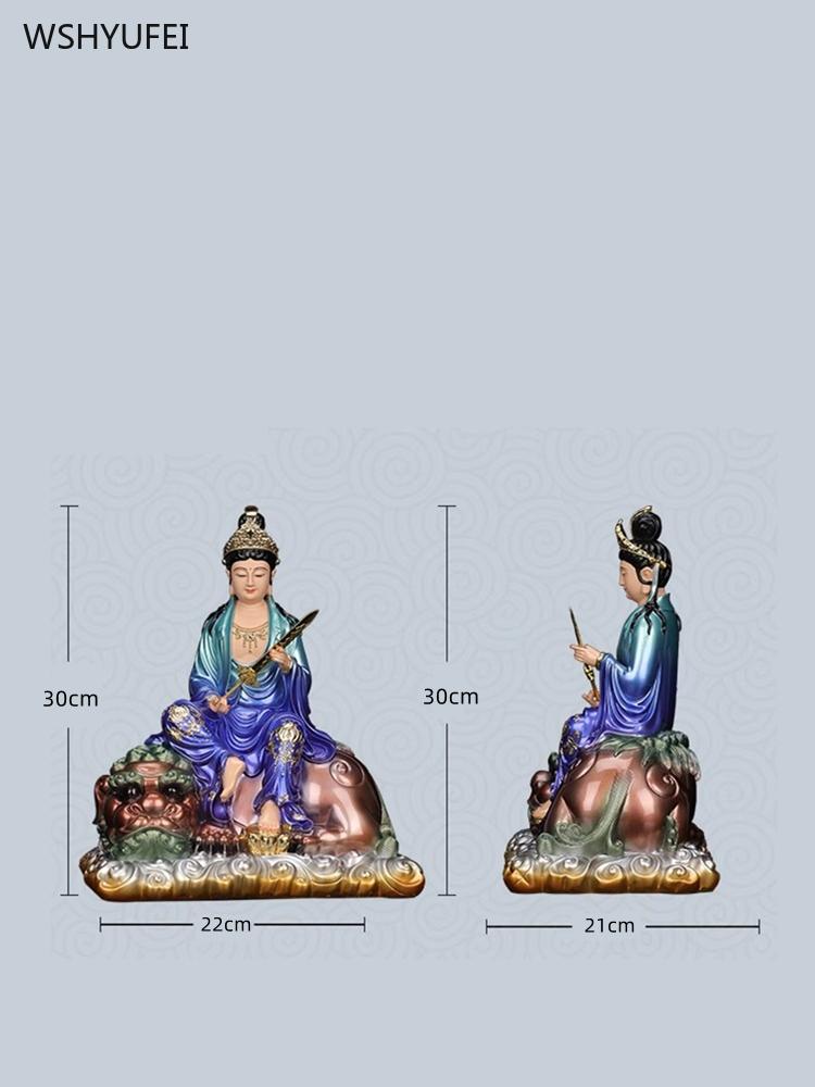 Buddha Statue of Bodhisattva Samantabha, Resin Crafts, Manjushri Bodhisattva Buddha Statue, Home Décor Statues