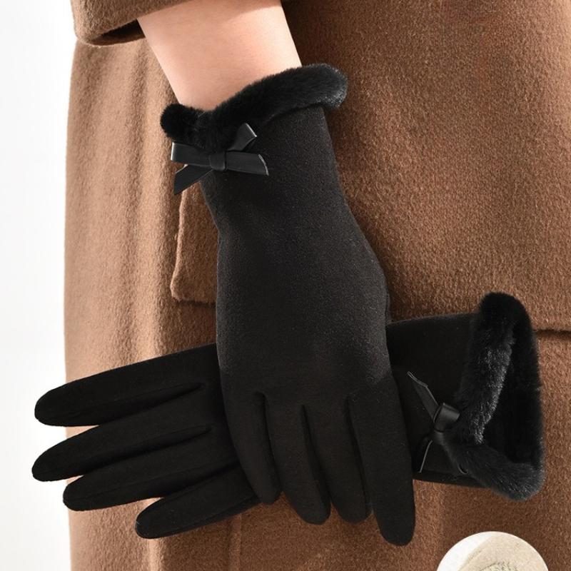 Gloves Winter Women Can Touch The Screen for Driving, Riding, Piled and Thickened Windproof and Cold-proof Warm Gloves