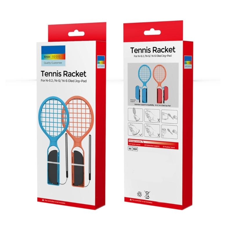 Lightweight Ergonomic Design Tennis Rackets Set Strong Plastic Tennis Rackets Simple to Operate Pair for NS2 Switch2