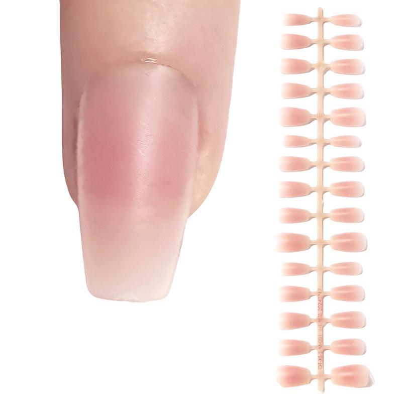 30Pcs Blush Color Fake Nails Removable False Nails Wearable Press On Fake Nails Nail Tips Nails Art Extension Tools