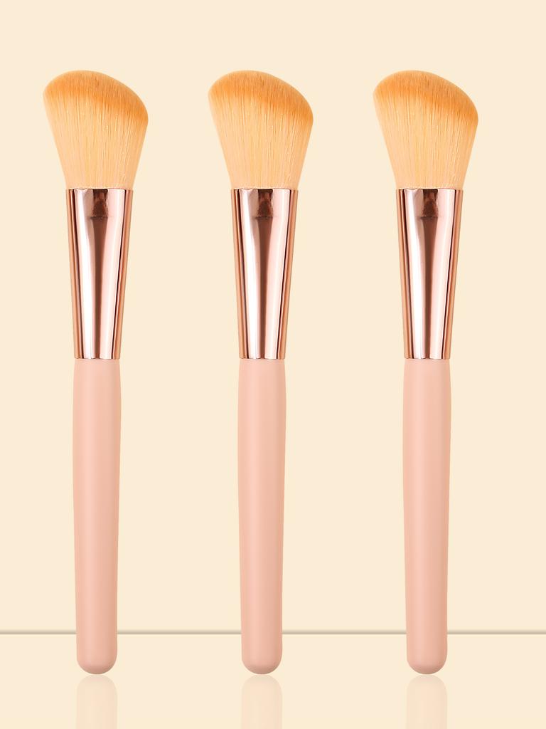 3pcs Portable Blush Brush, Conture Brush, Facial Soft Bristle Makeup Brush, a Multi-functional Makeup Tool for Beginners