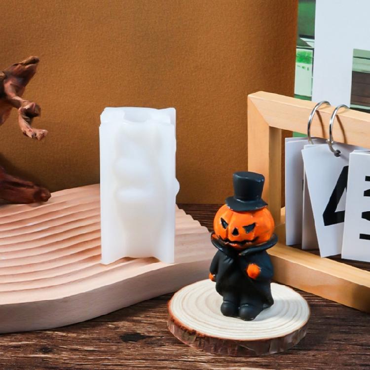 Halloween Kürbis Kerzenform Wiederverwendbare Silikonform für Heimdekoration Stilvolle Aromatherapieform Schmuckzubehör