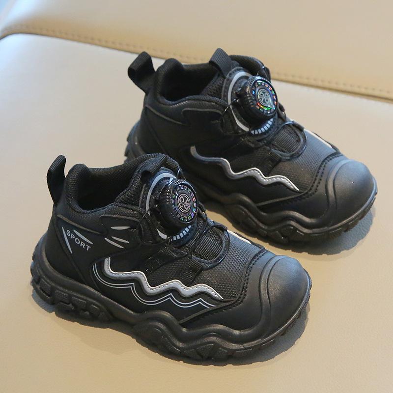 

Children s sports shoes Spring and Autumn boys hiking shoes Outdoor high top girls casual shoes Soft soled baby dad shoes 27 чёрный