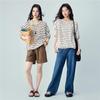 Giordano Women's Striped Cotton T-shirt