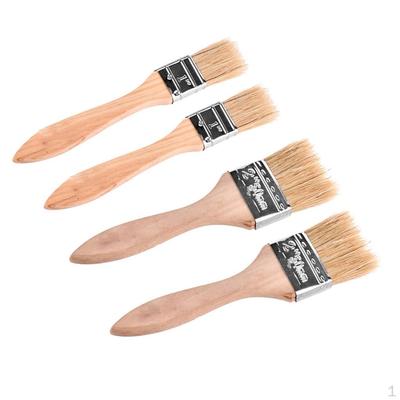 4 Pincéis de Confeiteiro com Cabo de Madeira - Pincel para Churrasco Resistente