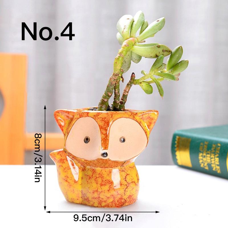 

Милый цветочный горшок с лисой, керамический горшок, домашний декор, украшения, садовые принадлежности, бонсай, горшок для кактусов, сочный горшок оранжевый