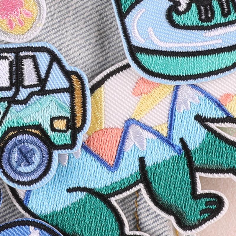 Embroidery Label Camping Wind Cloth Label DIY Adhesive-backed Patch Sticker Clothing Accessories Embroidery Sticker Badge Cloth Sticker