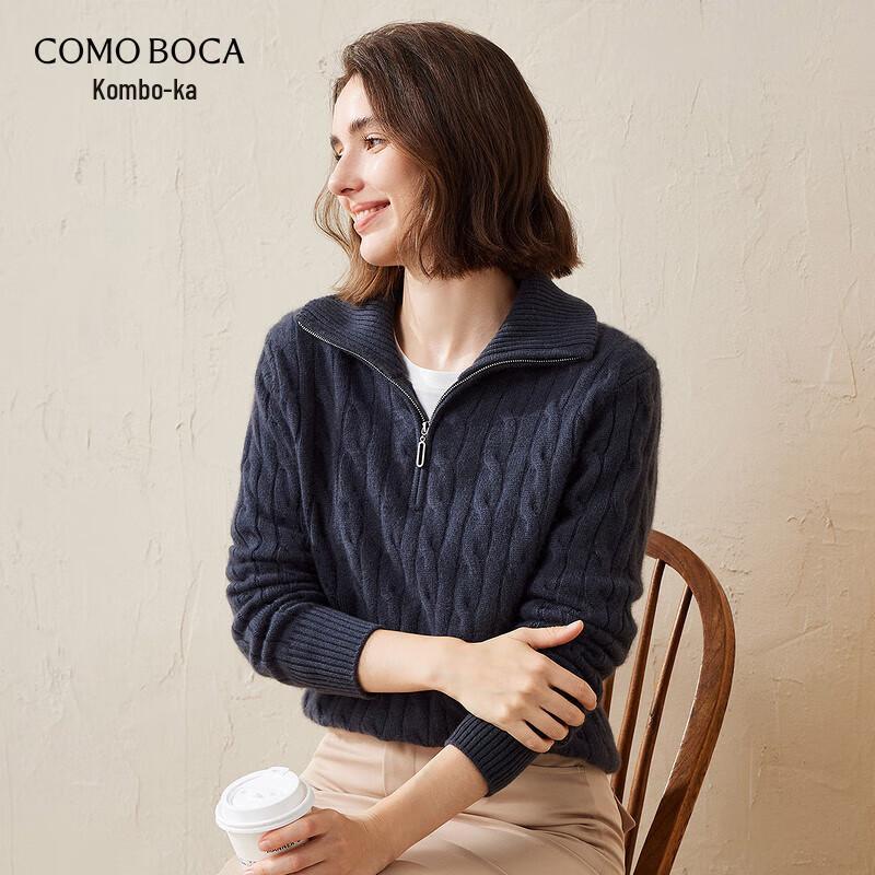 

Komongboka Women s Collared Cable Knit Cashmere Sweater L