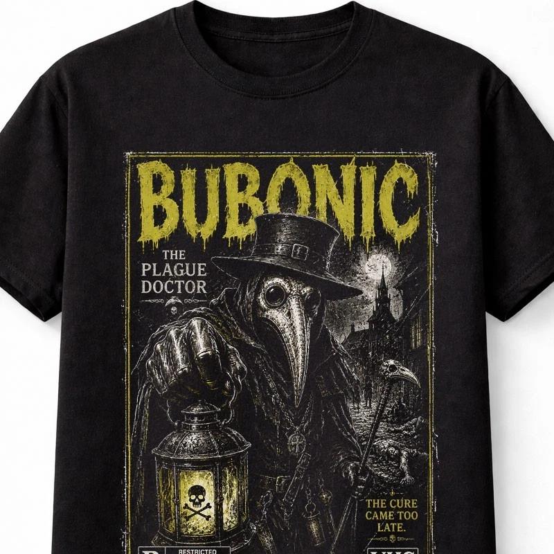 Bubonic Plague Doctor Gothic Vintage Horror VHS Unisex TShirt S