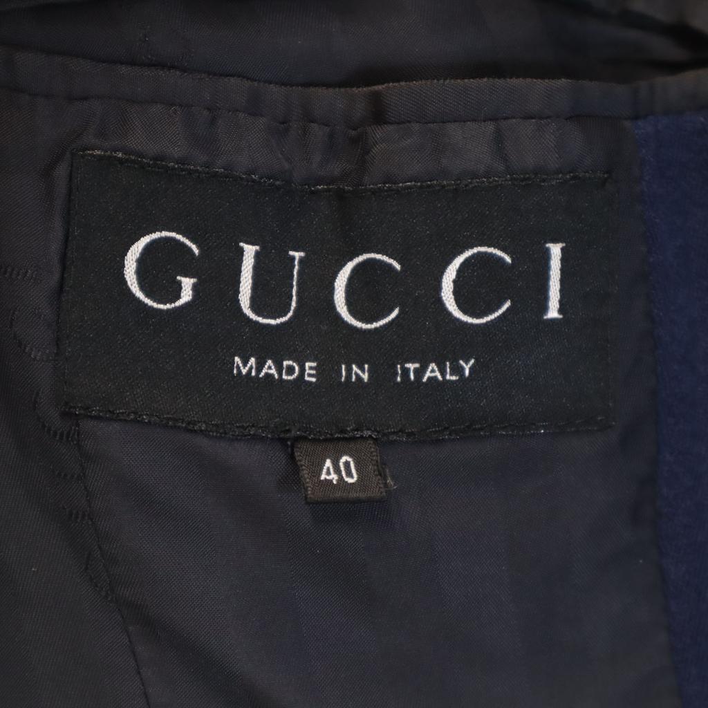 GUCCI 90s Made in Italy Old Herringbone pants suit Setup 40/42 Navy Women Used