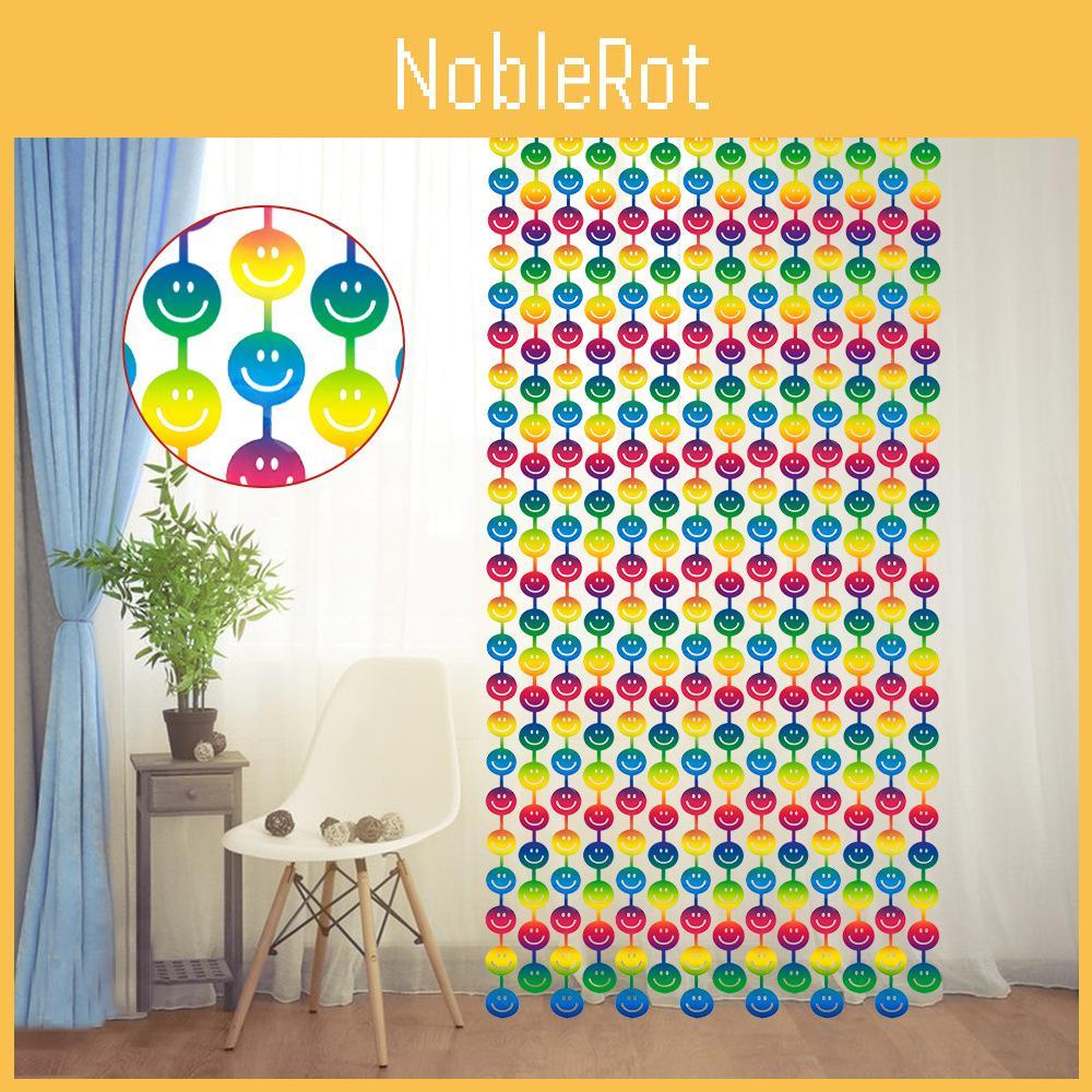 New 2m Smiley Face Rainbow Gradation Rain Curtain For Kids Birthday Party Decoration