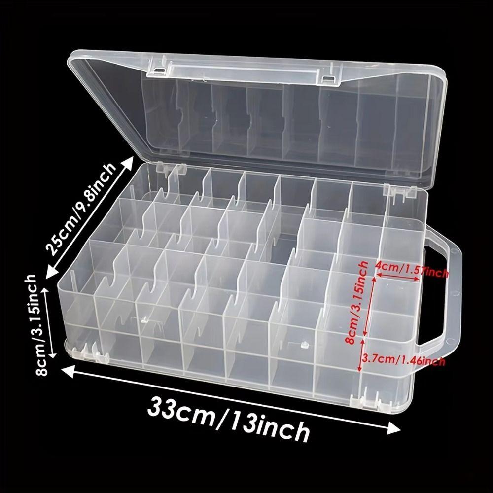 Universal 48 Grid Nail Polish Organizer Double-Sided Clear Sewing Organizer Portable Removable Dividers Storage Box