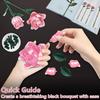 Pink Roses Bouquet Building Set, Artificial Flowers Botanical Collection Blocks Kit DIY Fake Roses for Adults Women Valentines & Mother's Day