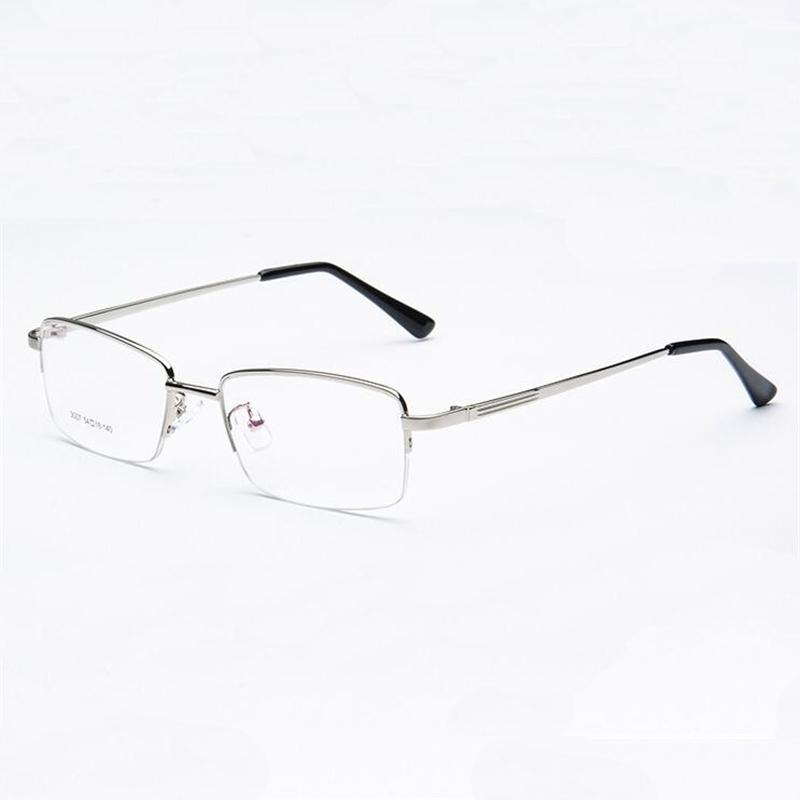 0 -0.5 -0.75 To -4.0 Half Frame Square Prescription Spectacles Men Semi-Rimless Presbyopic Glasses Man 0 +0.5 To +4.0 0