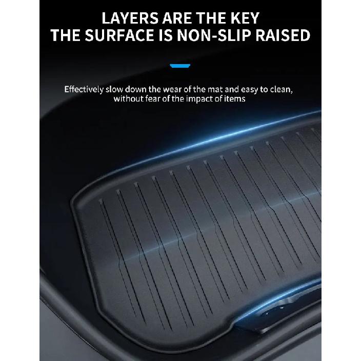 For Tesla 2024-25 Model3 Highland 3 Rear Trunk Mat TPE Car Pads Waterproof Protective Trunk Mats Upper Layer of Trunk Cushion