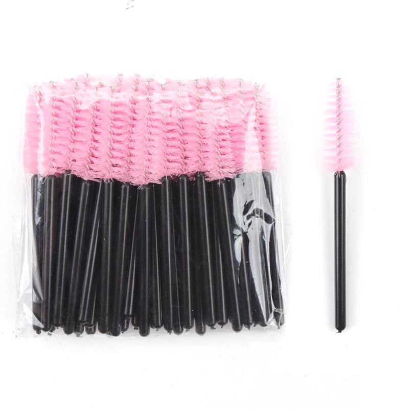 50-Pack Disposable Mini Eyelash & Eyebrow Brushes with Short Handles