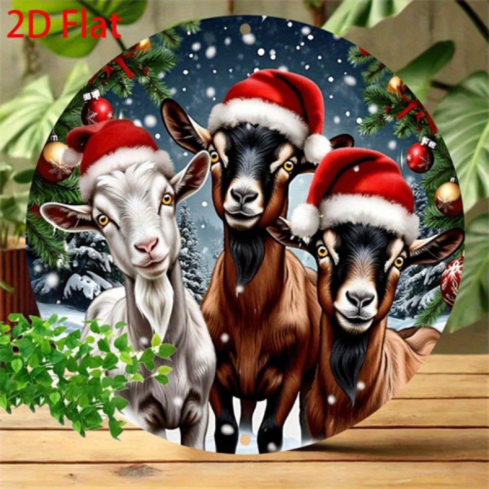 Vintage Metal Sign Blue Deer Merry Christmas Retro Tin Plate Wall Decor Home Holiday Gift 20 Cm
