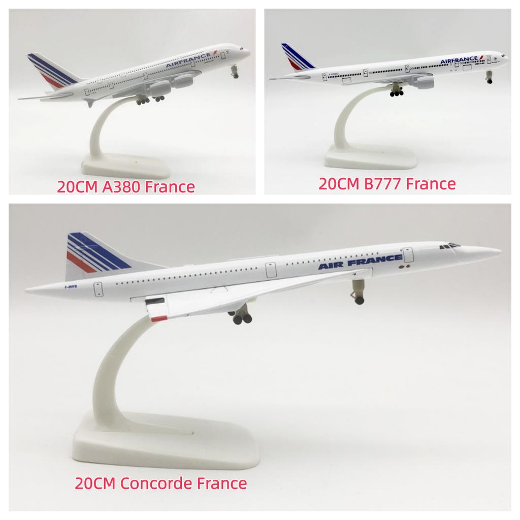20cm Metal scale aircraft a380 france Airplane concorde plane model B777 france Toy plane collectible aircraft kids toys for boy