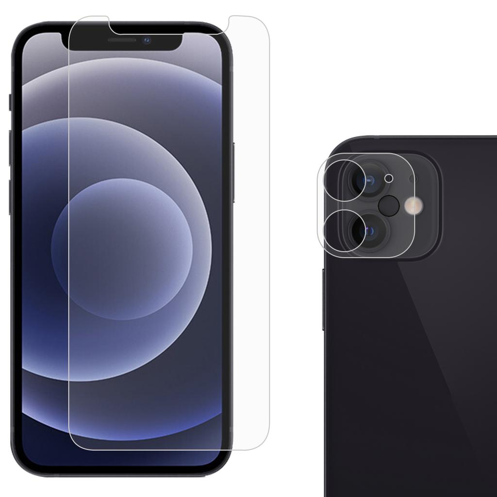 2.5D 9H Arc Edge Tempered Glass Screen Protector+Camera Lens Film for iPhone 12