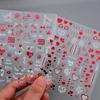Valentine'S Day Nail Art Sticker Romantic Theme Love Rose Platinum 3D Adhesive Valentine'S Day Nail Sticker