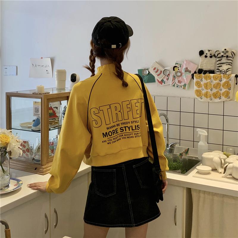 Women's Stand Collar Zipper Sweatshirt - 2022 Autumn/Winter Streetwear Pullover, Korean Style Loose Jacket