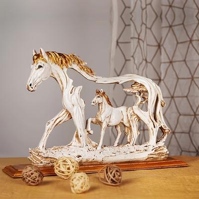 1PC Caballo Feng Shui Hueco Resina Estatua Galopante Hecho a Mano Decoración Adorno para Hogar Oficina