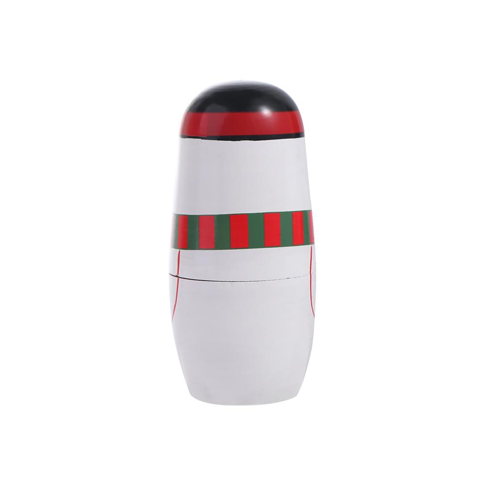 5Pcs/Set Snowman Russian Doll Smooth Christmas Nesting Dolls Cute Wooden Stacking Dolls  Christmas