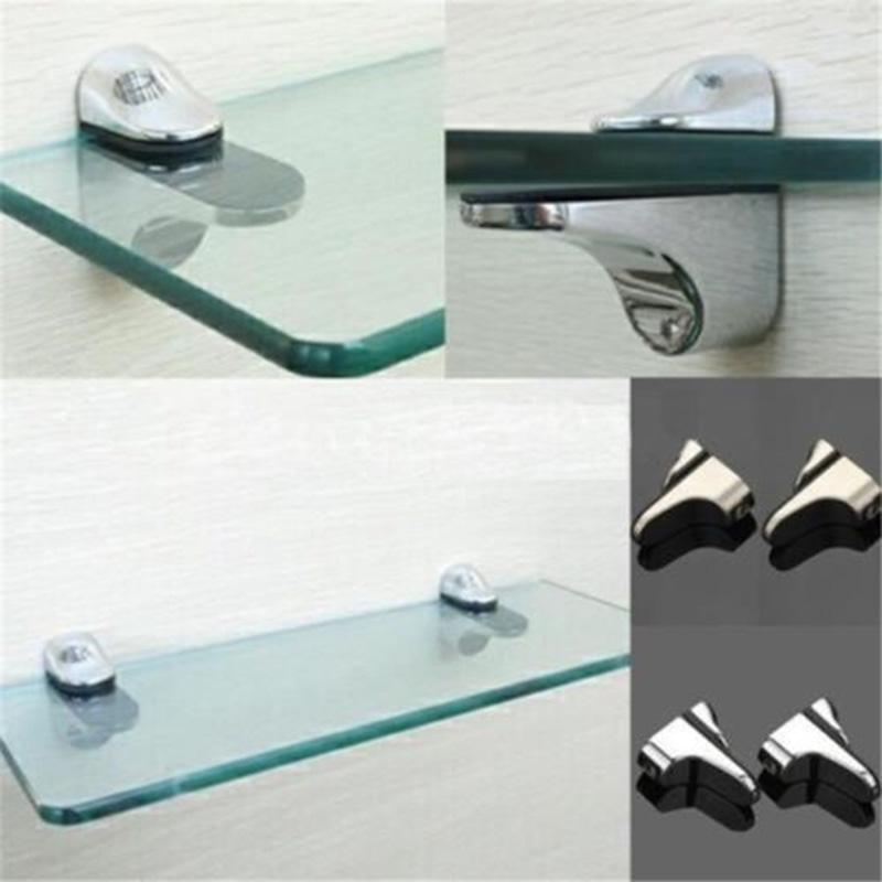 Zinc Alloy Adjustable Bracket Supports for Glass Wood Shelves (2pcs)