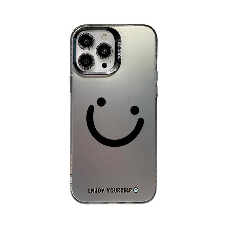 Custom Smiley Face Silver iPhone 15/14 Pro Max Protective Case