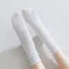 Female Autumn New Solid Color Curled Edge Breathable Wicking In The Tube Pile Pile Cotton Socks