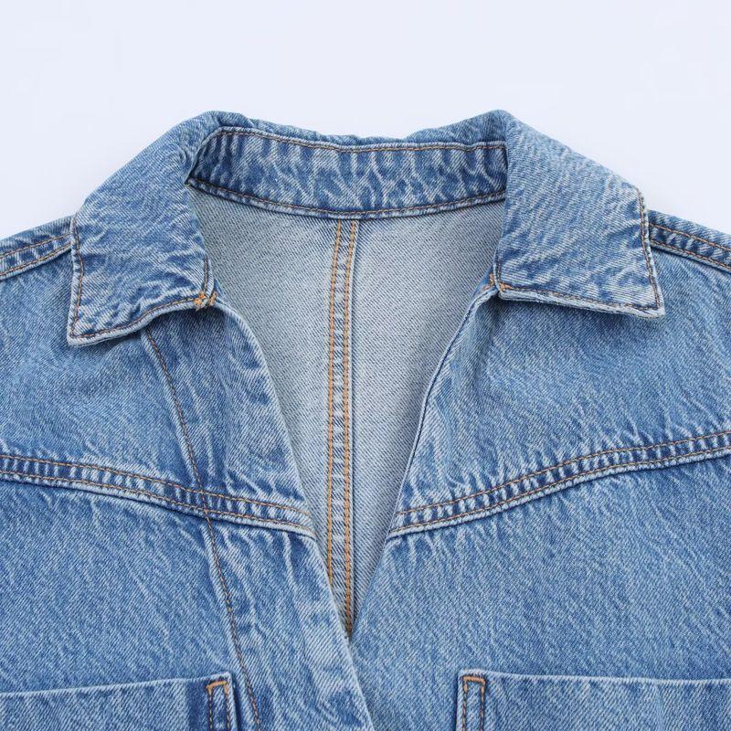 Kaslead New Women clothes Western Style Fashion Adjustable Waist Denim Jumpsuit 0108022