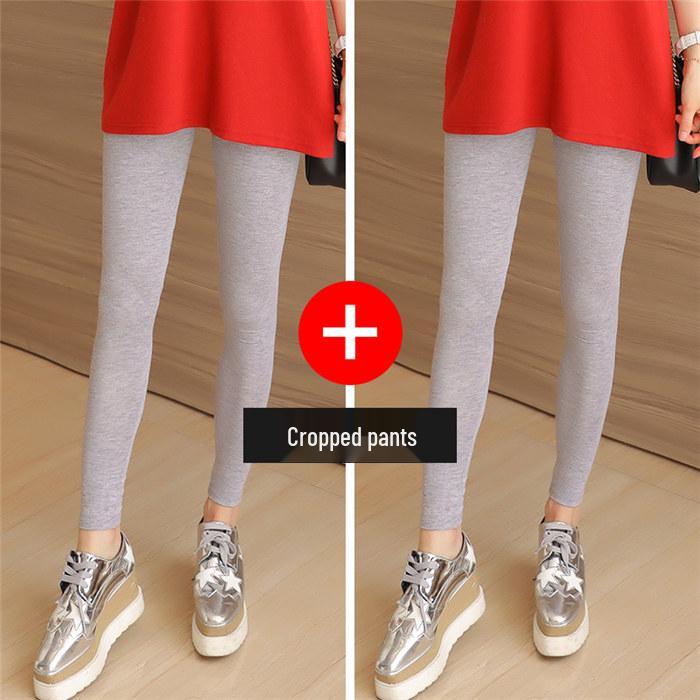 Leggings da Yoga Neri Elasticizzati in Modal da Donna - Taglie Forti, Lunghezza 3/4, Sottili per Primavera & Autunno