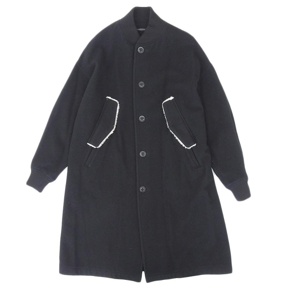 Y's Wool Melton Rib Coat Women's Black 1 YK-C10-109 17AW coat 1 blackUsed