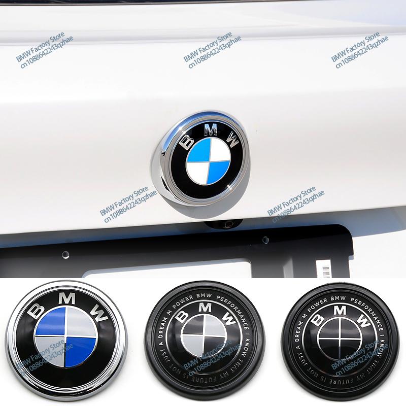For BMW 1 W E82 For BMW Blue and White Logo X6 E71 F16 X3 F25 X5 E70 F15 X4 F26 1Pcs 3D ABS Chrome Black Rear Trunk Emblem Badge With Base